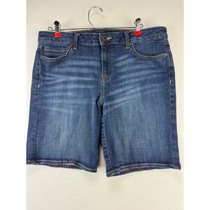 Tommy Hilfiger Womens Dark Wash Denim Bermuda Shorts Blue Size 12 1292